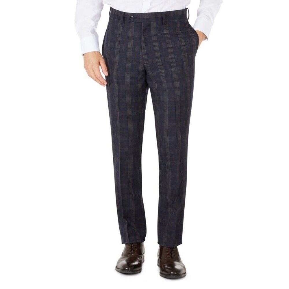 Tallia Mens Navy/Grey Woolblend Pants 30x30 NWT MSRP $175